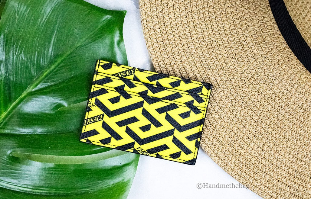 Versace Multicolor Coated Canvas Card Cases