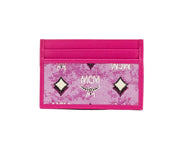 MCM Pink Canvas and Leather Card Case Wallet
