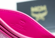 MCM Pink Canvas and Leather Card Case Wallet