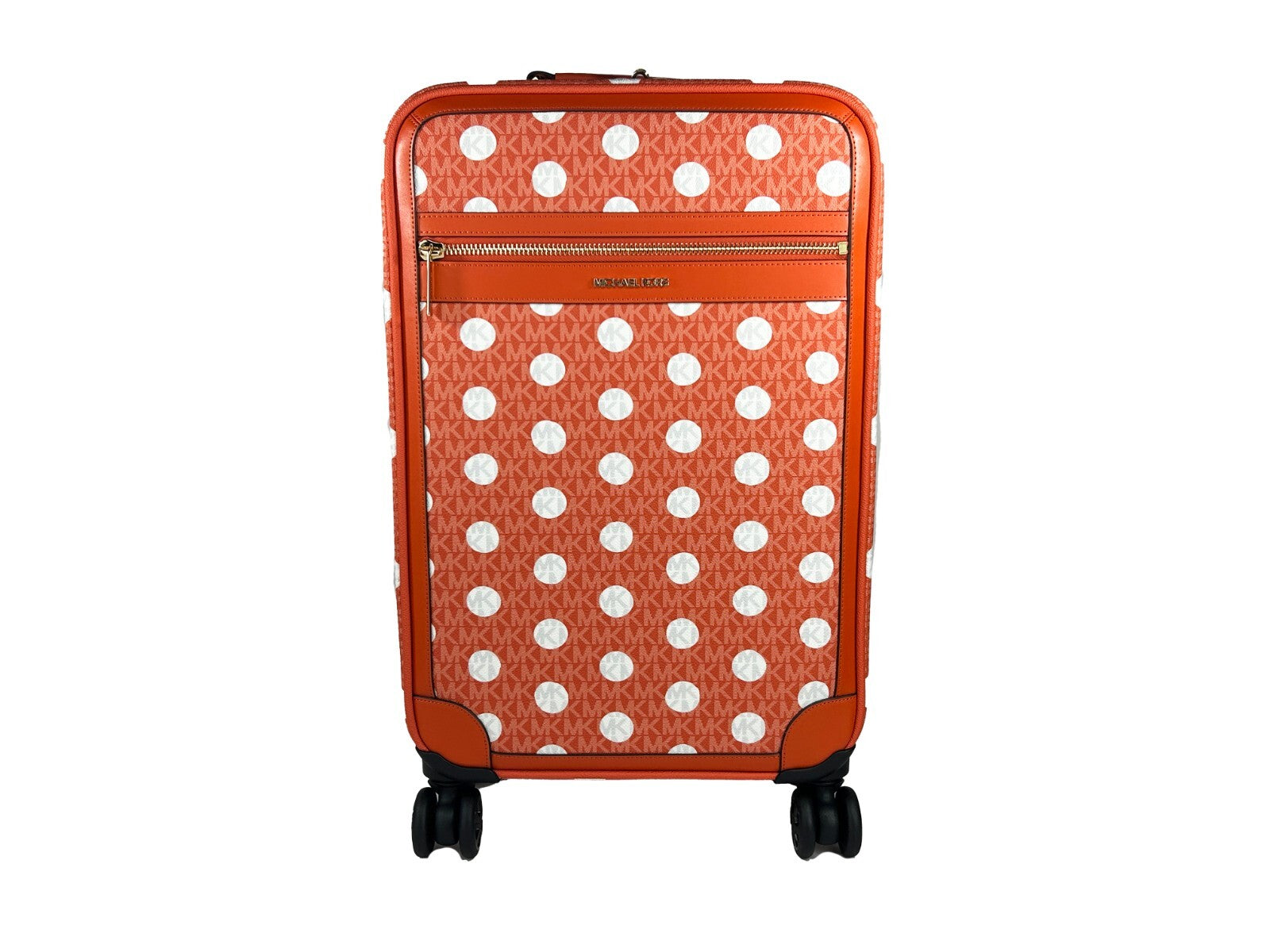 Michael Kors Red Clay PVC Rolling Suitcase