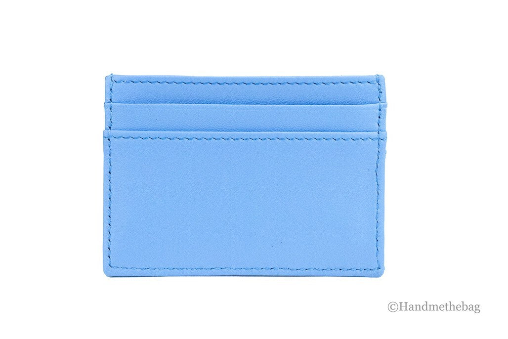 Versace Blue Leather Card Case Wallet