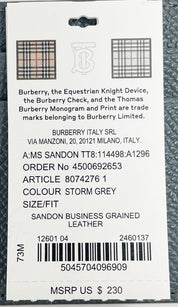 Burberry Storm Grey Leather Card Cases