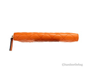 Versace Dark Orange Smooth Leather Continental Clutch Zip Wallet