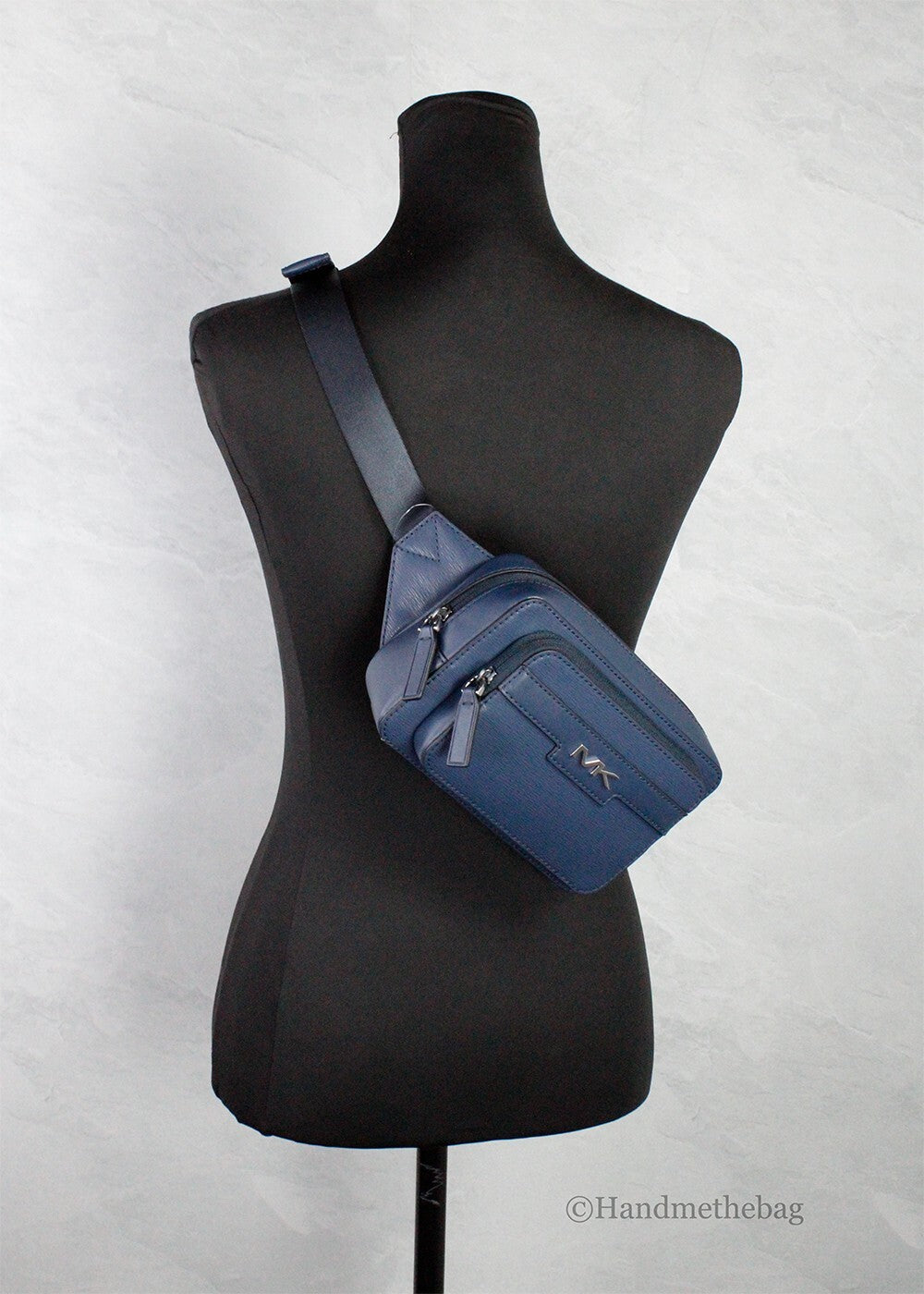 Michael Kors Navy Blue Smooth Leather Belt Bag