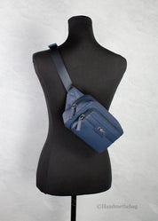 Michael Kors Navy Blue Smooth Leather Belt Bag