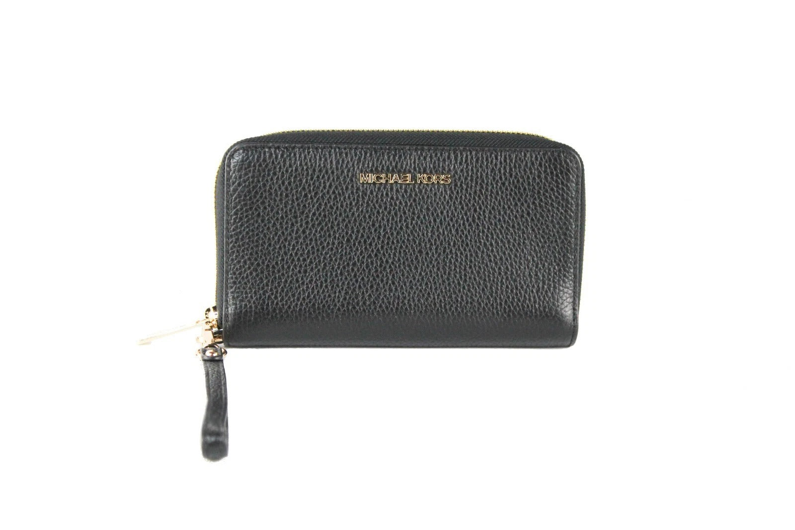 Michael Kors Black Pebbled Leather Wristlet