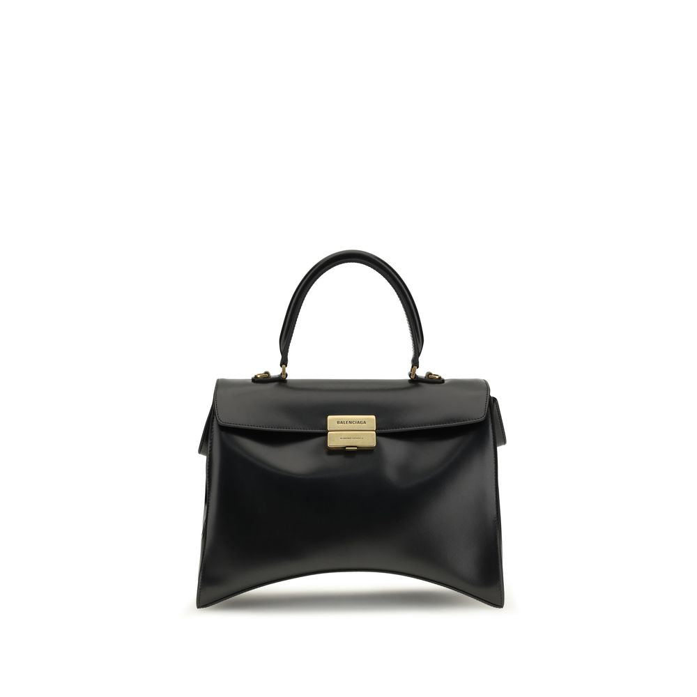 Balenciaga Black Calfskin Medium Hourglass Avenue Shoulder Bag