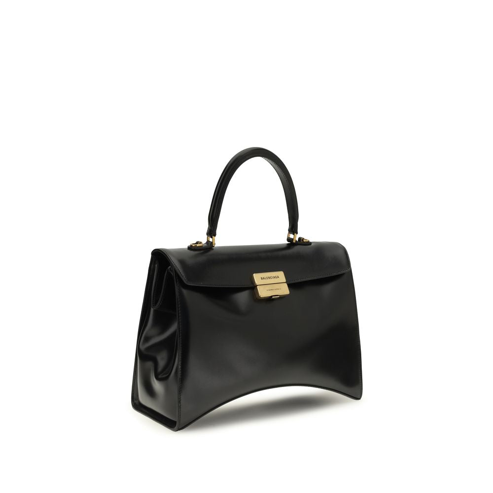 Balenciaga Black Calfskin Medium Hourglass Avenue Shoulder Bag