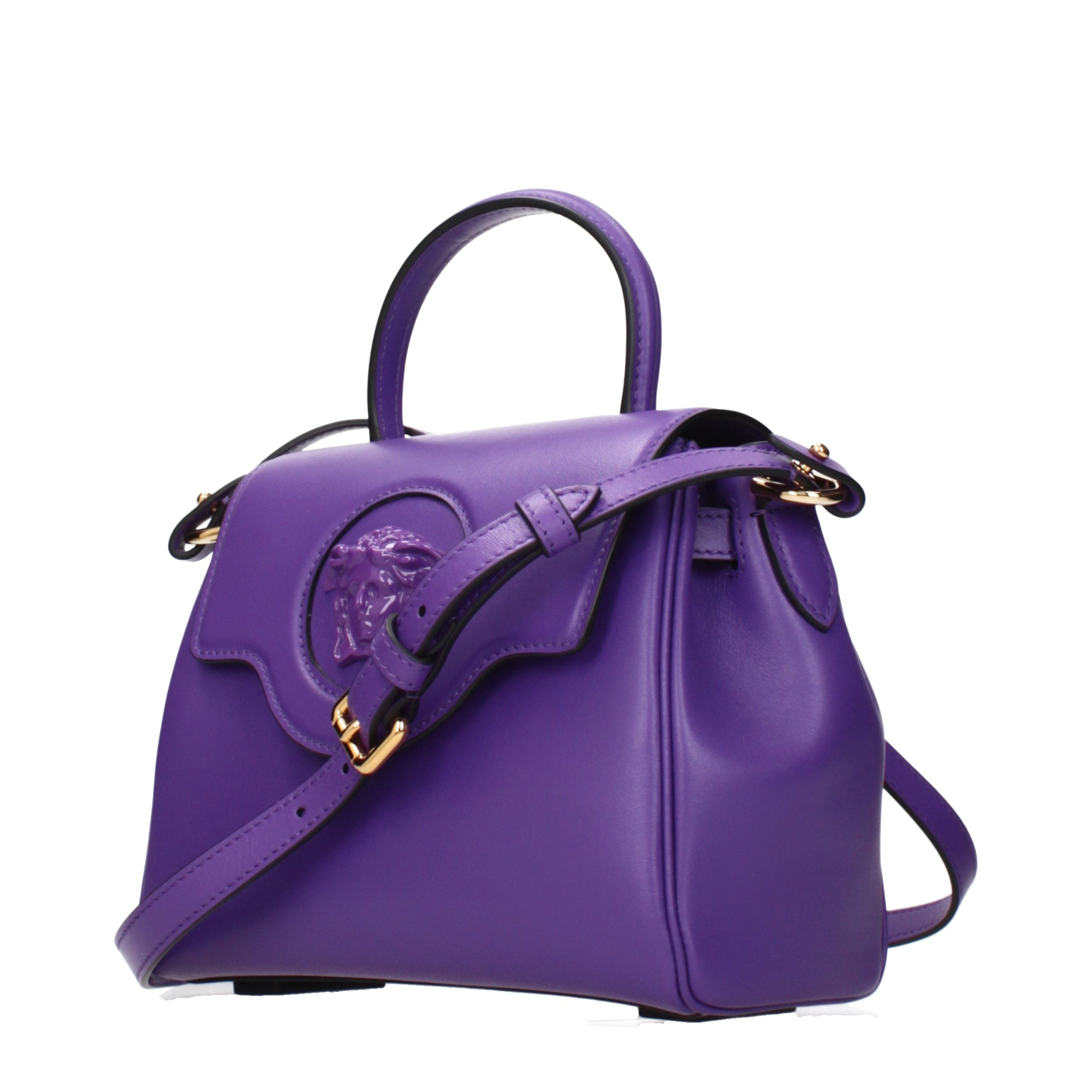 Versace Violet Leather Handbag