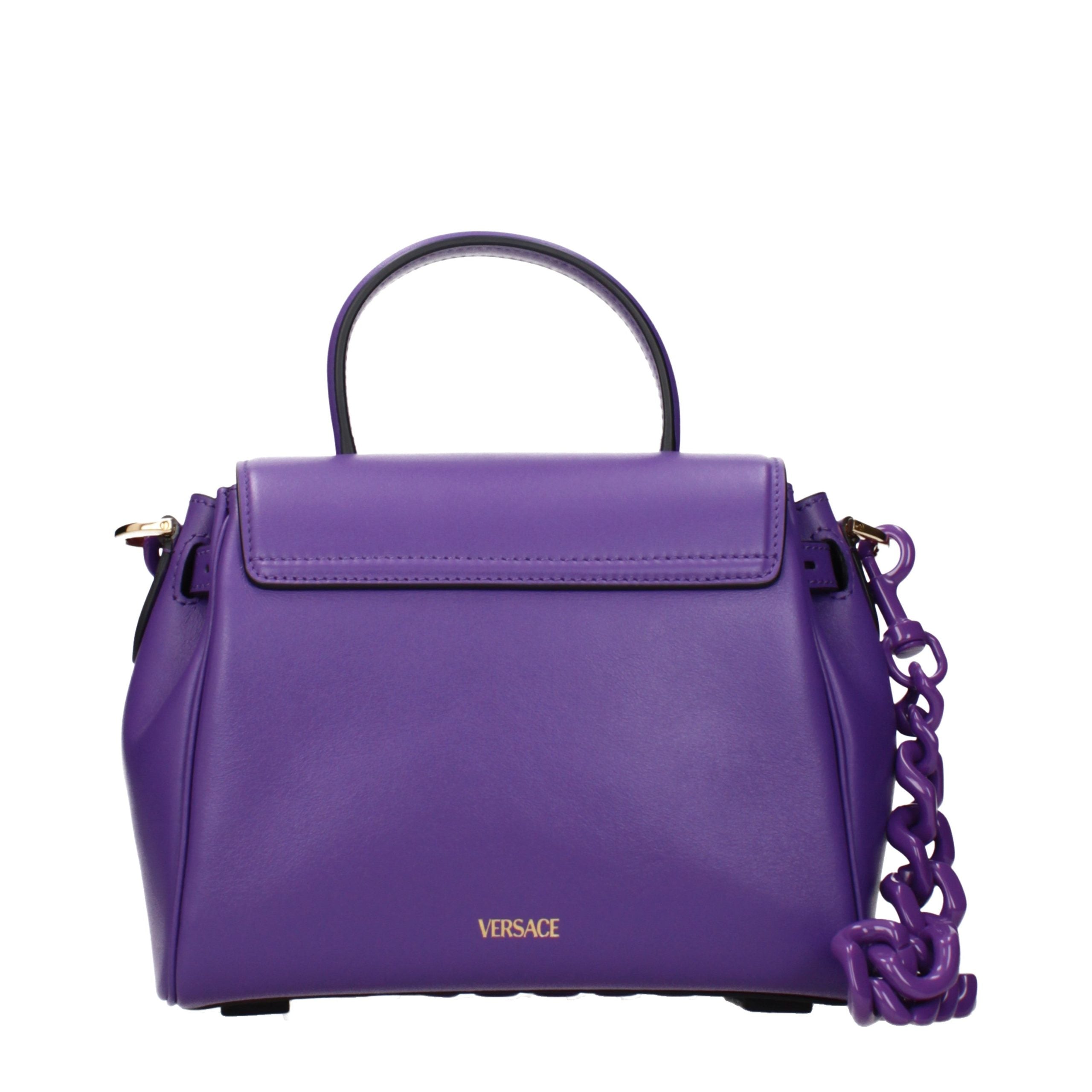 Versace Violet Leather Handbag