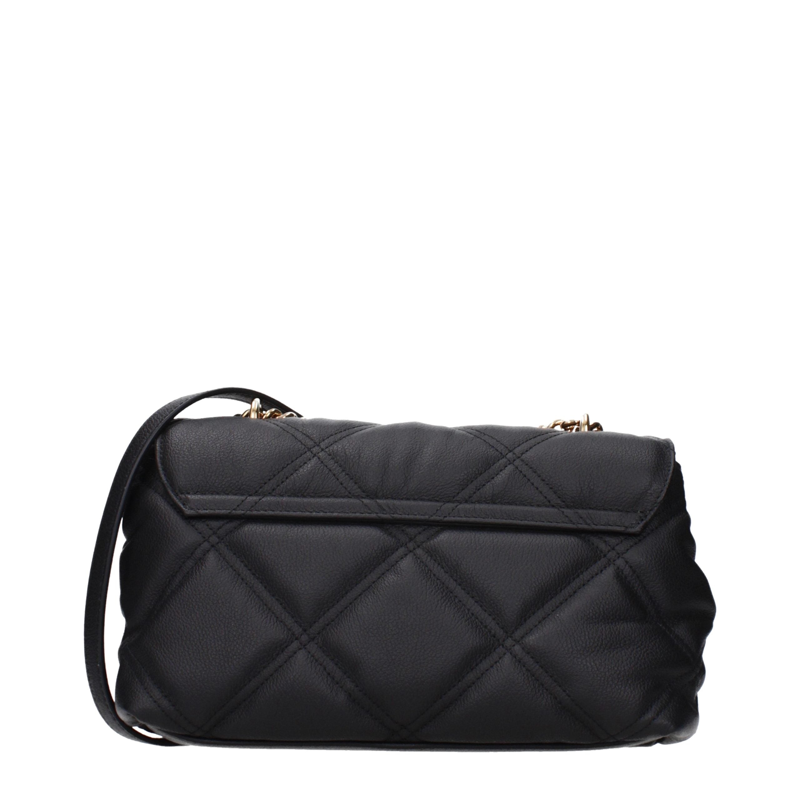 Versace Black Leather Shoulder Bags