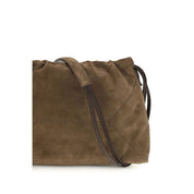 Brunello Cucinelli Brown Calf Leather Shoulder Bag