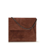 Brunello Cucinelli Bordeaux Calf Leather Shoulder Bag