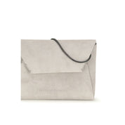 Brunello Cucinelli Gray Suede Calf Leather Clutch Bag