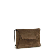 Brunello Cucinelli Brown Calf Leather Shoulder Bag
