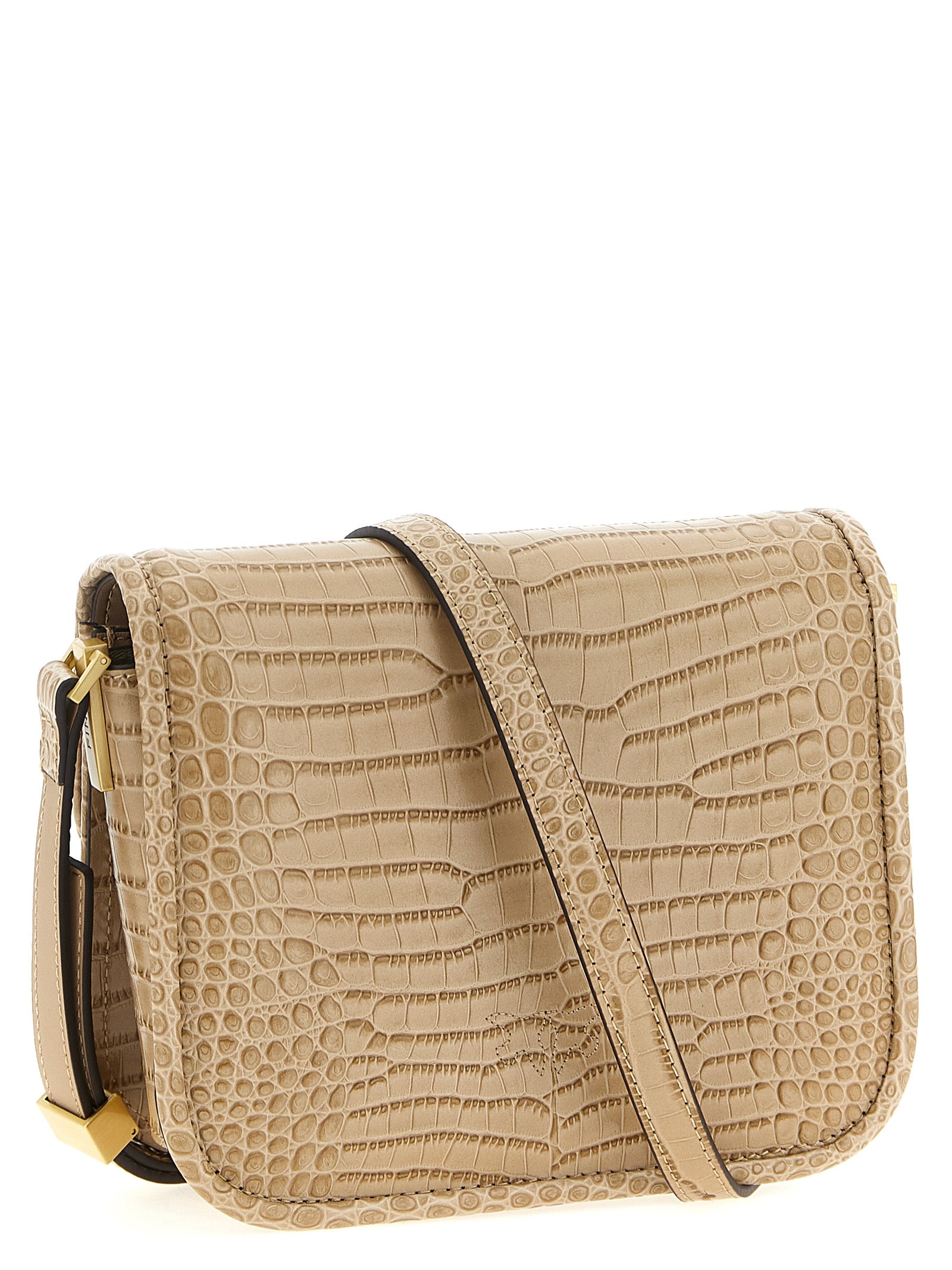 PINKO Beige Goat Leather Shoulder Bag