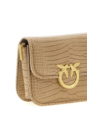 PINKO Beige Goat Leather Shoulder Bag