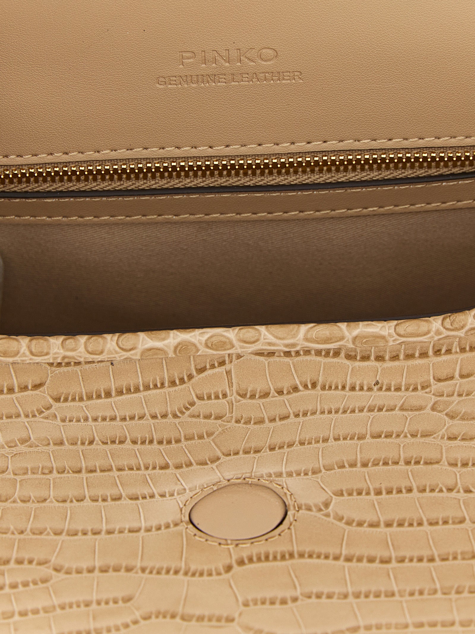 PINKO Beige Goat Leather Shoulder Bag