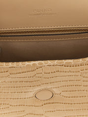 PINKO Beige Goat Leather Shoulder Bag