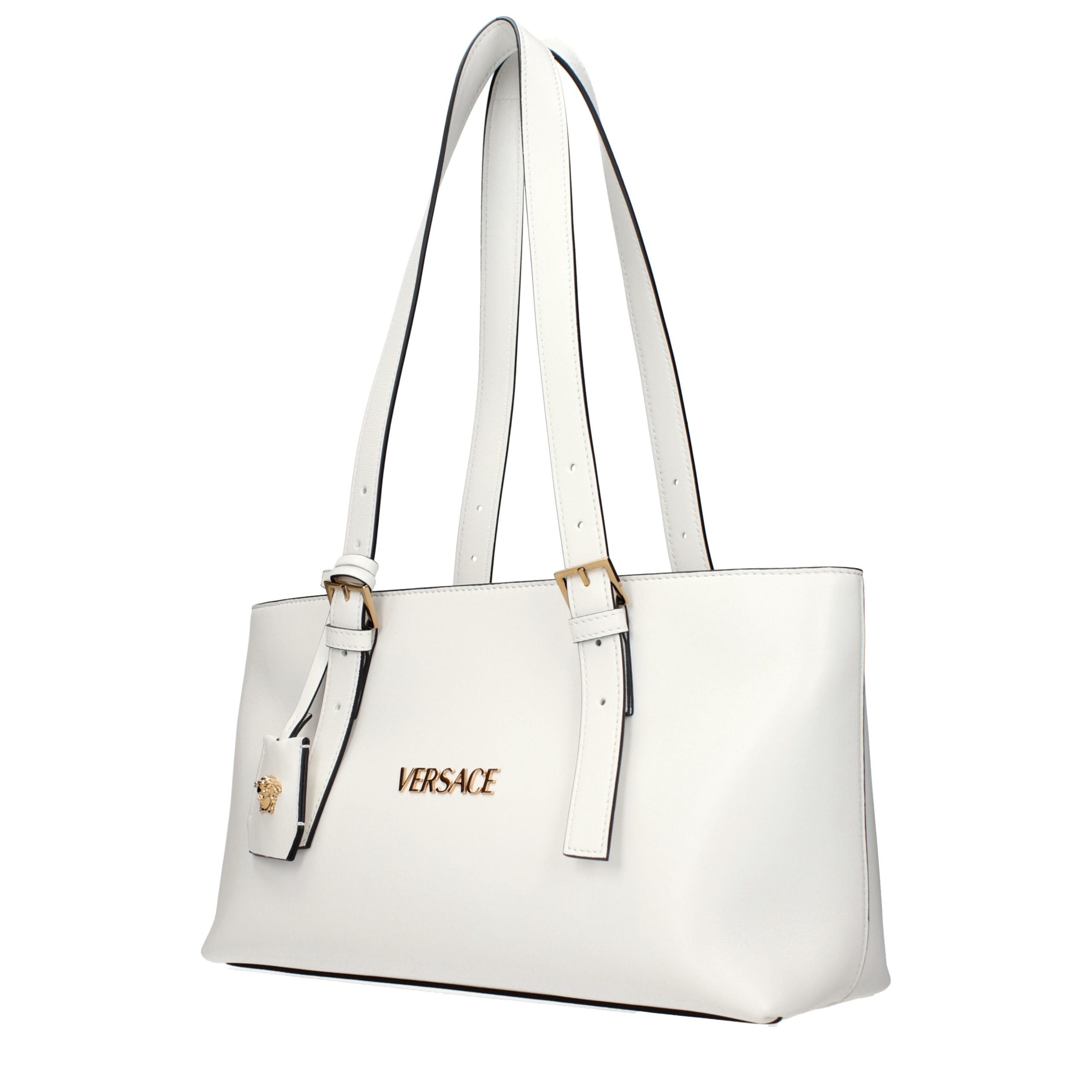 Versace White Leather Shoulder Bags