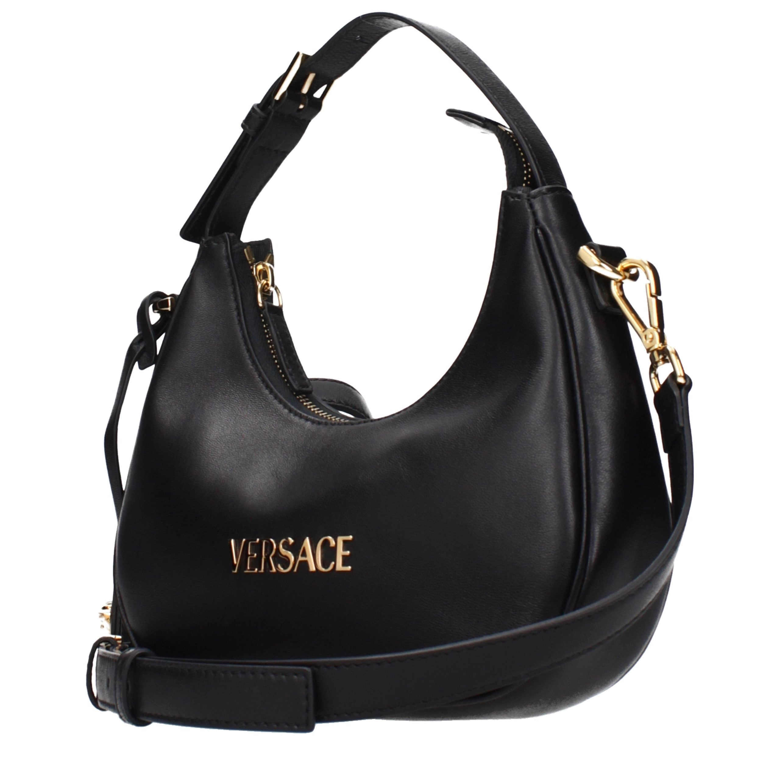 Versace Black Leather Handbags