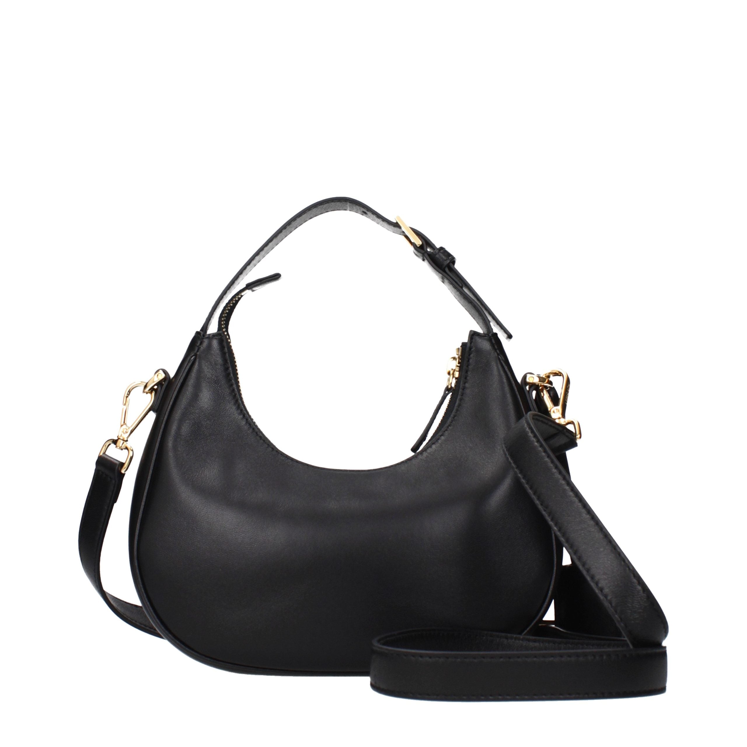 Versace Black Leather Handbags