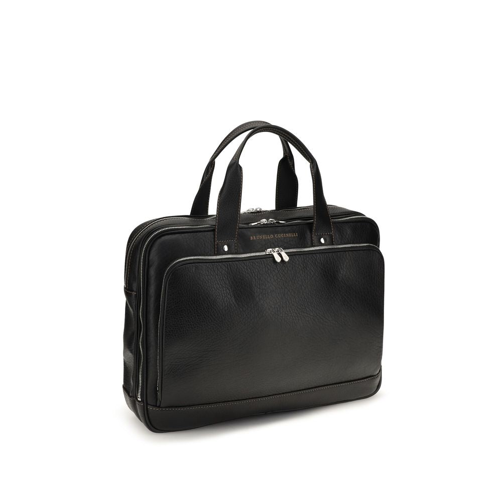 Brunello Cucinelli Black Calfskin Handbags