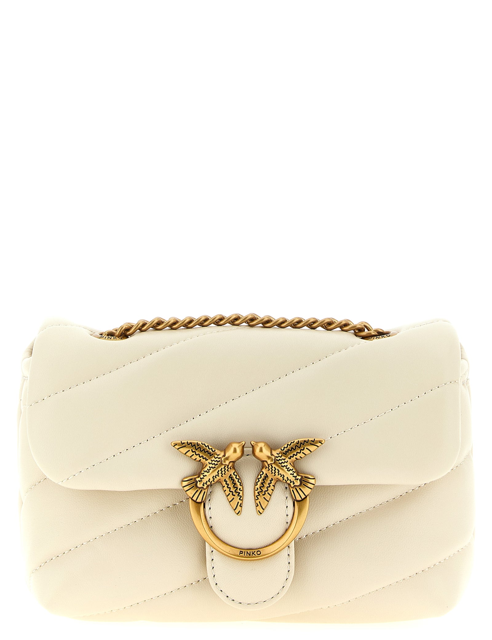 PINKO White Sheepskin Crossbody Bags