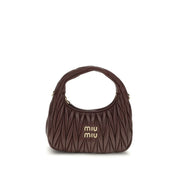 Miu Miu Bordeaux Calf Leather Shoulder Bags