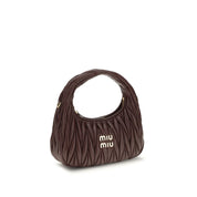 Miu Miu Bordeaux Calf Leather Shoulder Bags
