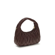 Miu Miu Bordeaux Calf Leather Shoulder Bags