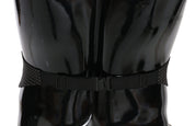 Black Dotted Waist Belt Silk Cummerbund