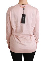 Rosa blommig pullover i siden