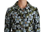 Multicolor Floral Blazer Coat Polyester Jacket