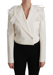 White Double Breasted Coat Wool Jacket