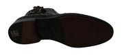 Black Crocodile Leather Derby Boots Shoes