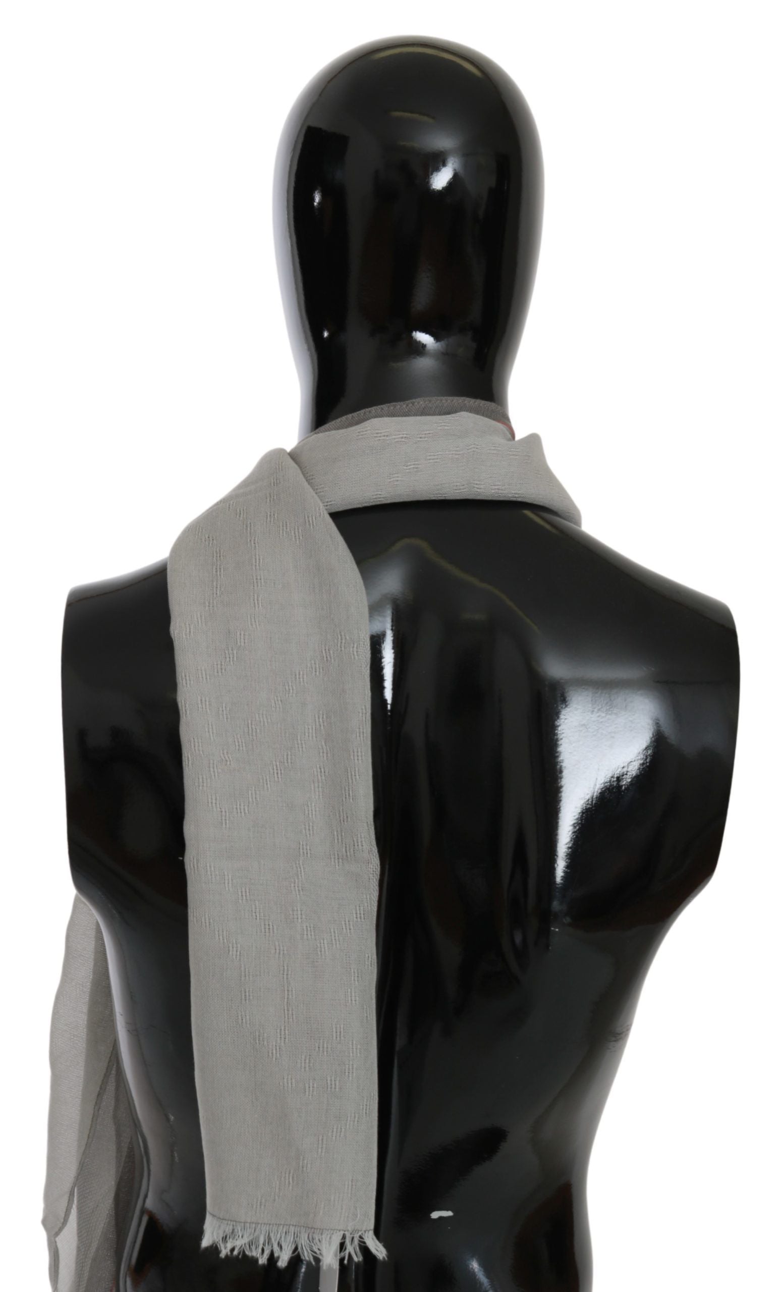 Grå bomullshalsduk med fransar