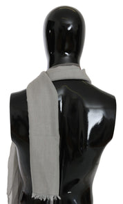 Grå bomullshalsduk med fransar