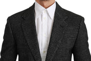 Gray Plaid Check Slim Fit Jacket Blazer