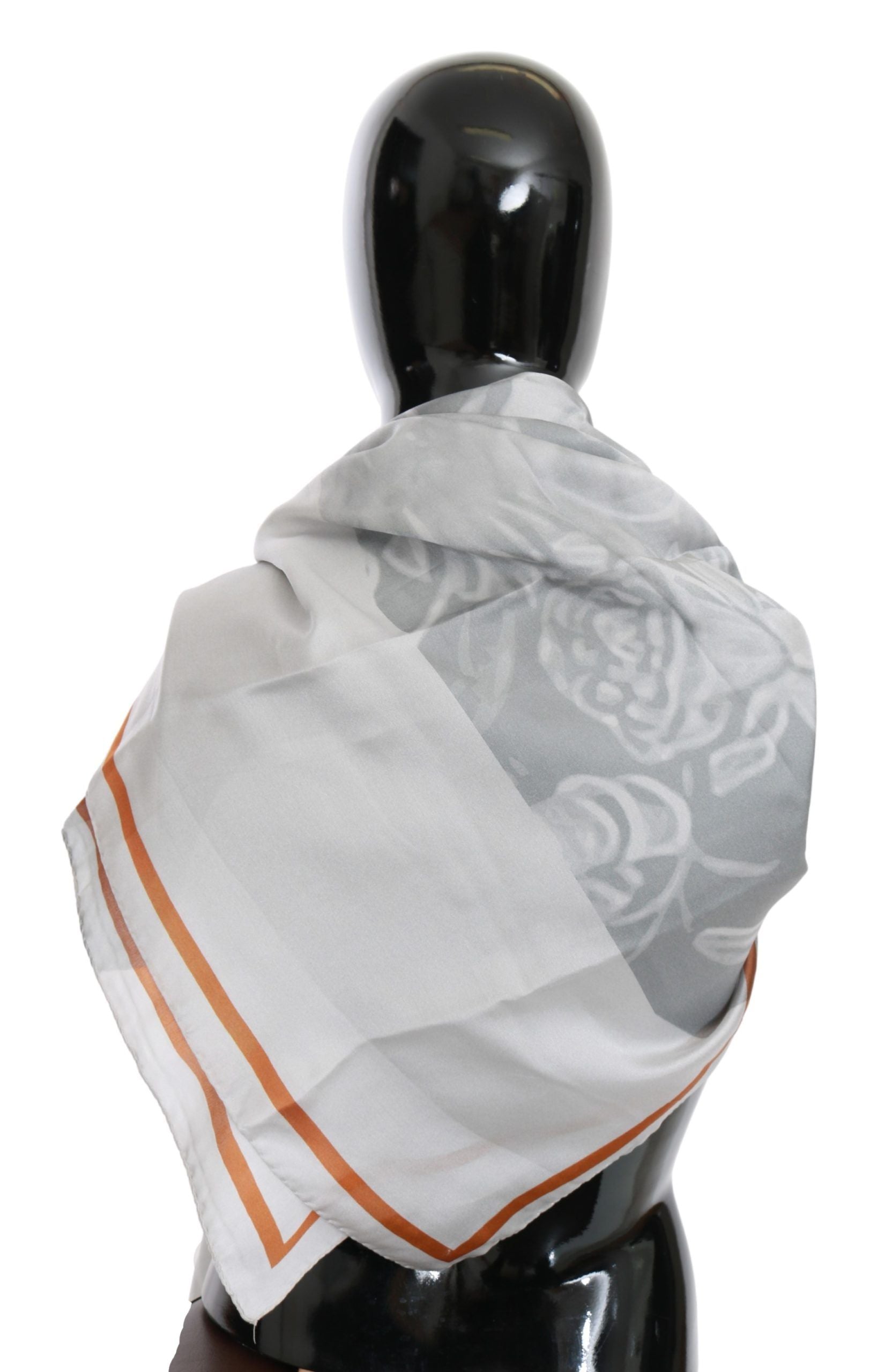 Gråröd sidensjal med omlottkrage