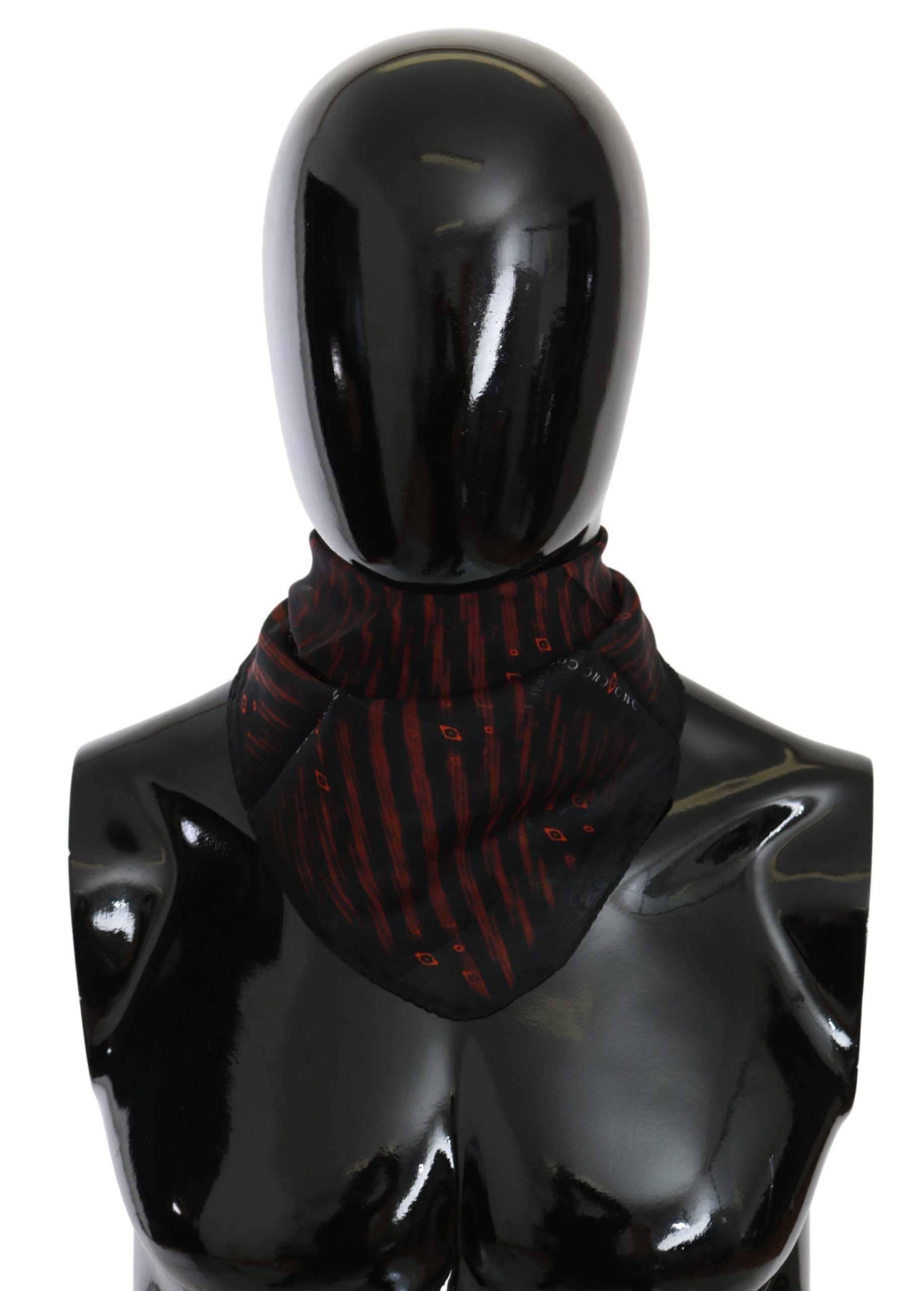 Svart orange halsduk med märke i 100 % siden