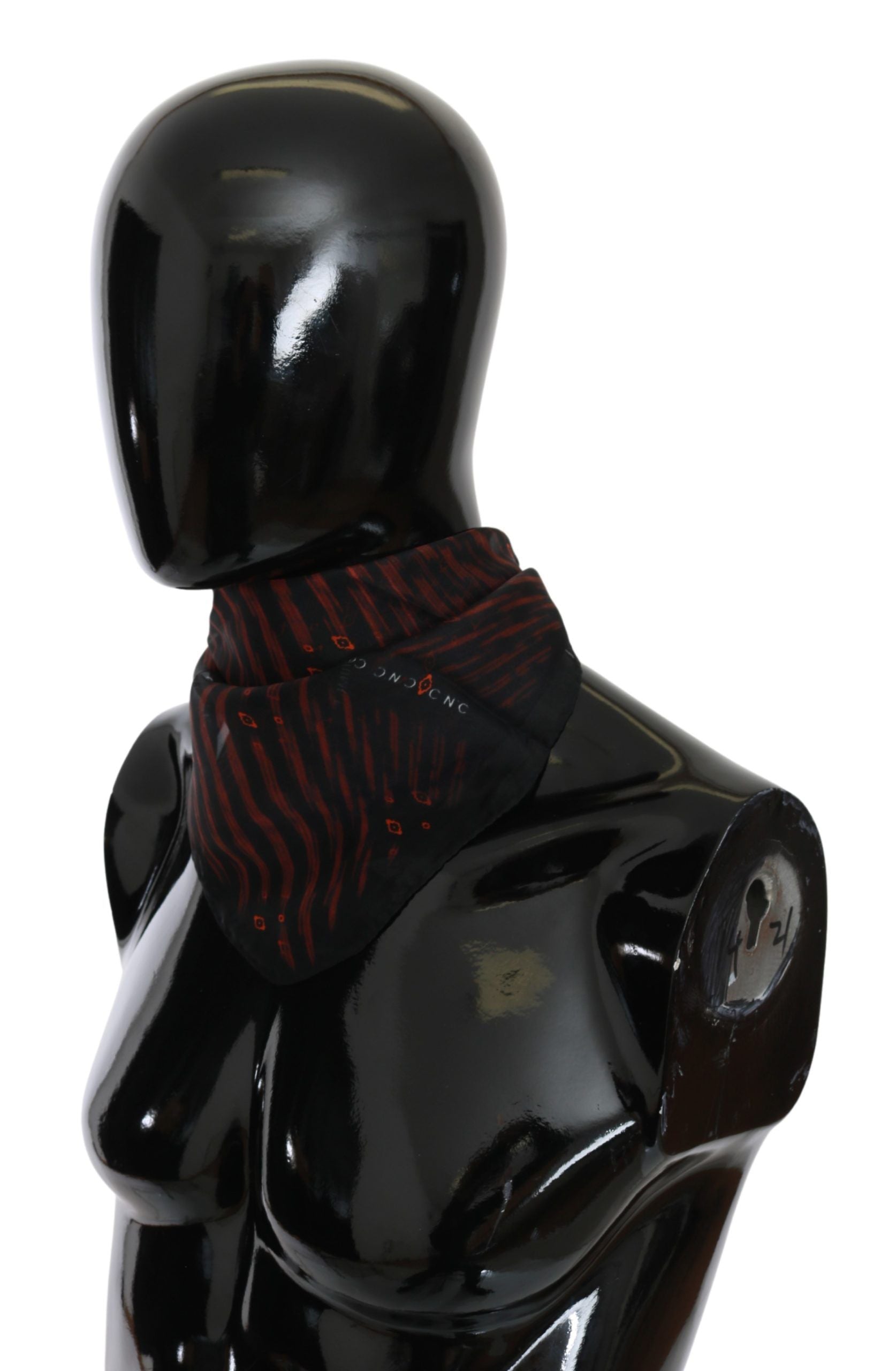 Svart orange halsduk med märke i 100 % siden