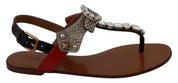 Leather Ayers Crystal Sandals Flip Flops Shoes