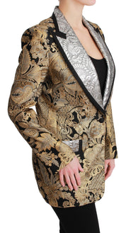 Svart guldfärgad jacquardkavaj