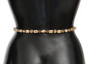 White Leather Crystals Waist Belt