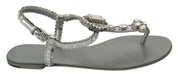 Silver Crystal Sandals Flip Flops Shoes