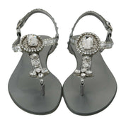 Silver Crystal Sandals Flip Flops Shoes