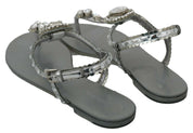 Silver Crystal Sandals Flip Flops Shoes