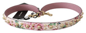 Dolce & Gabbana Pink Floral Leather Shoulder Strap