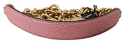 Dolce & Gabbana Pink Gold Leather Shoulder Strap
